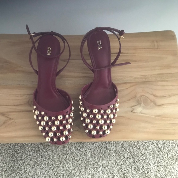 Zara Rec Studded Ankle Strap Sandals - Picture 1 of 3